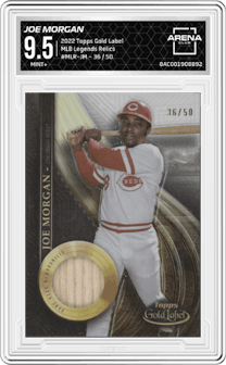 Joe Morgan from the 2022 Topps Gold Label set graded by Arena Club and given an overall grade of 9.5.