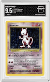 Mewtwo from the 1999 Pokemon set graded by Arena Club and given an overall grade of 9.5.