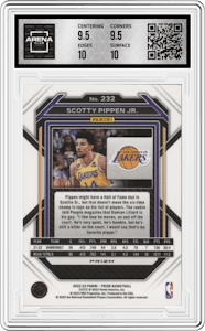 Scotty Pippen Jr. from the 2022-23 Panini Prizm  set featuring a Silver Prizm parallel graded by Arena Club and given an overall grade of 10.