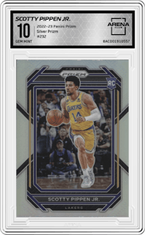 Scotty Pippen Jr. from the 2022-23 Panini Prizm  set featuring a Silver Prizm parallel graded by Arena Club and given an overall grade of 10.