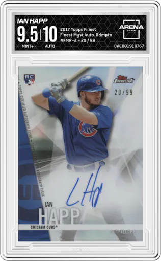 Ian Happ from the 2017 Topps Finest set graded by Arena Club and given an overall grade of 9.5.