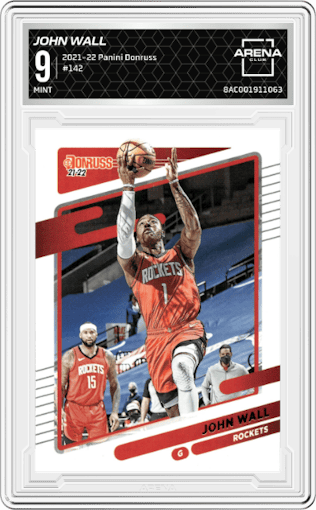 John Wall from the 2021-22 Panini Donruss set graded by Arena Club and given an overall grade of 9.