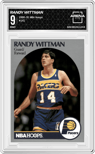 Randy Wittman from the 1990-91 NBA Hoops set graded by Arena Club and given an overall grade of 9.
