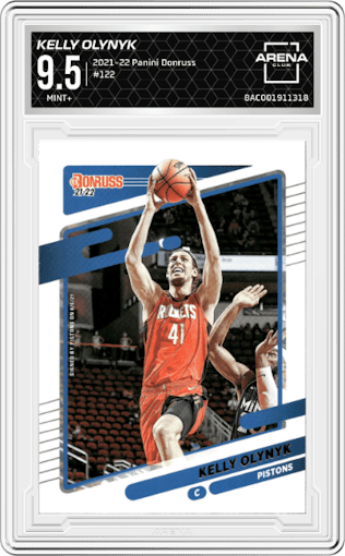 Kelly Olynyk from the 2021-22 Panini Donruss set graded by Arena Club and given an overall grade of 9.5.