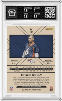 Chad Kelly from the 2017 Panini Gold Standard set graded by Arena Club and given an overall grade of 9.