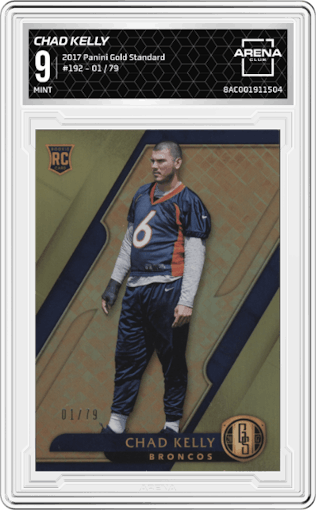 Chad Kelly from the 2017 Panini Gold Standard set graded by Arena Club and given an overall grade of 9.