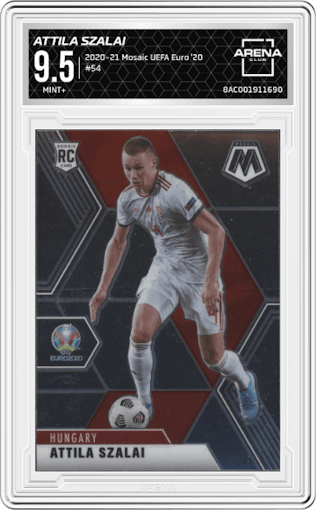 Attila Szalai from the 2020-21 Mosaic UEFA Euro 2020
 set graded by Arena Club and given an overall grade of 9.5.