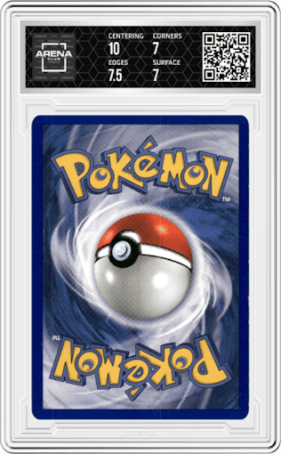 Horsea from the 1999 Pokemon set graded by Arena Club and given an overall grade of 7.5.