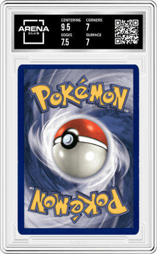 Psyduck from the 1999 Pokemon set graded by Arena Club and given an overall grade of 7.5.