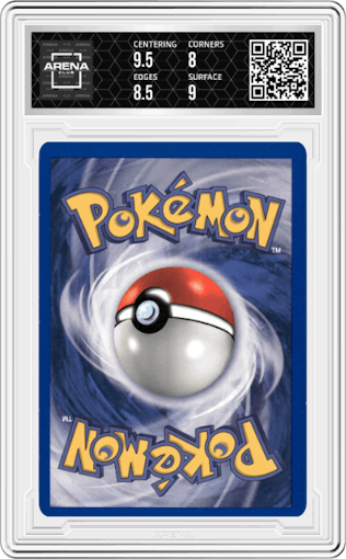 Kingler from the 1999 Pokemon set graded by Arena Club and given an overall grade of 8.5.