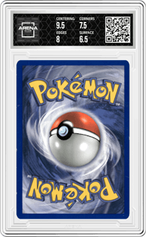 Eevee from the 1999 Pokemon set graded by Arena Club and given an overall grade of 7.