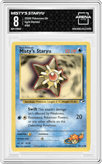 Misty's Staryu from the 2000 Pokemon GH set graded by Arena Club and given an overall grade of 8.