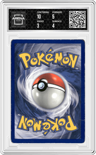 Kakuna from the 1999 Pokemon set graded by Arena Club and given an overall grade of 3.5.