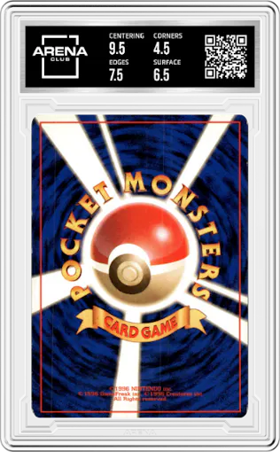 Slowpoke from the 1997 Pokemon JPN set graded by Arena Club and given an overall grade of 5.