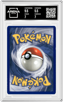 Gastly from the 1999 Pokemon set graded by Arena Club and given an overall grade of 6.
