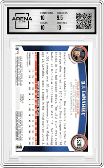 D.J. LeMahieu from the 2011 Topps Update set graded by Arena Club and given an overall grade of 10.