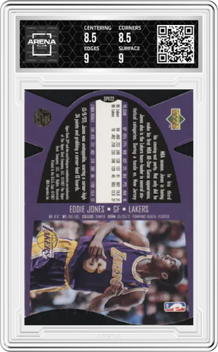 Eddie Jones from the 1997 SPx set graded by Arena Club and given an overall grade of 9.