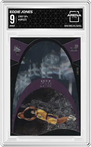 Eddie Jones from the 1997 SPx set graded by Arena Club and given an overall grade of 9.