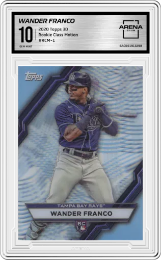 Wander Franco from the 2020 Topps 3D set graded by Arena Club and given an overall grade of 10.
