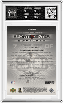 Craig Biggio from the 2005 Upper Deck ESPN set graded by Arena Club and given an overall grade of 9.5.