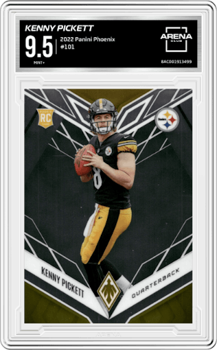 Kenny Pickett from the 2022 Panini Phoenix set graded by Arena Club and given an overall grade of 9.5.