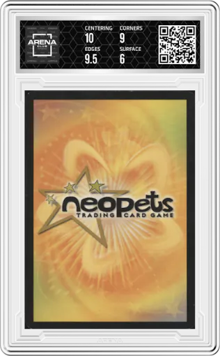 Green Jub Jub from the 2004 Neopets set graded by Arena Club and given an overall grade of 6.5.