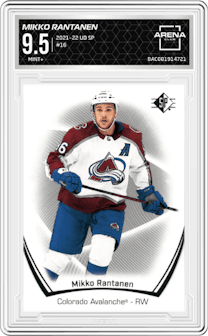 Mikko Rantanen from the 2021-22 UD SP  set graded by Arena Club and given an overall grade of 9.5.