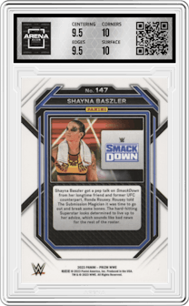 Shayna Baszler from the 2023 Panini Prizm WWE Wrestling set graded by Arena Club and given an overall grade of 10.