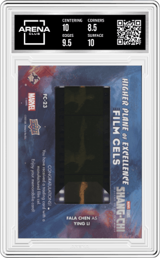 Ying Li from the 2023 Upper Deck Marvel Shang-Chi and the Legends of the Ten Rings set graded by Arena Club and given an overall grade of 9.