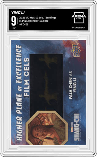 Ying Li from the 2023 Upper Deck Marvel Shang-Chi and the Legends of the Ten Rings set graded by Arena Club and given an overall grade of 9.