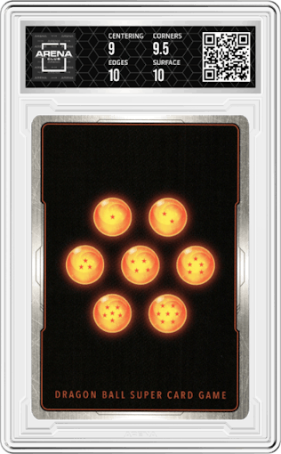 SSB Gogeta, Resonant Explosion from the 2022 Dragon Ball S set graded by Arena Club and given an overall grade of 9.5.