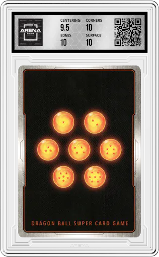 SSB Son Goku, Future on the Line from the 2022 Dragon Ball S set graded by Arena Club and given an overall grade of 10.