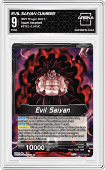 Evil Saiyan Cumber, Maddening Force from the 2023 Dragon Ball S set graded by Arena Club and given an overall grade of 9.