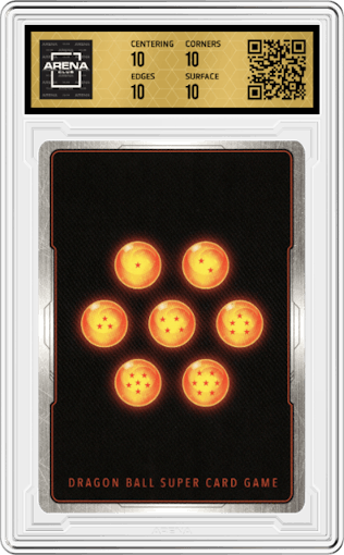 SSB Vegeta, Help from the Past from the 2022 Dragon Ball S set graded by Arena Club and given an overall grade of 10.