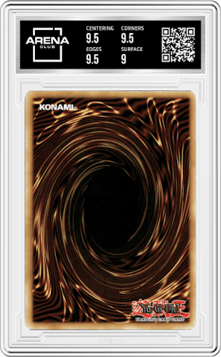 Golden-Eyes Idol from the 2021 Yu-Gi-Oh! set graded by Arena Club and given an overall grade of 9.5.