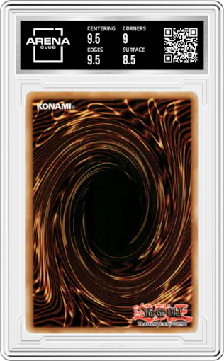 Spikeshield with Chain from the 2022 Yu-Gi-Oh! set graded by Arena Club and given an overall grade of 9.