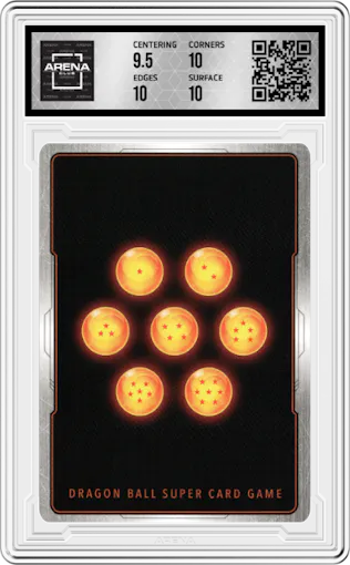 Explosion of Malice from the 2023 Dragon Ball S set graded by Arena Club and given an overall grade of 10.