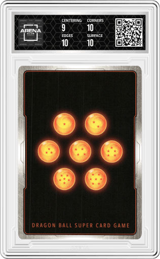 SS Trunks, Super Warrior from the 2022 Dragon Ball S set graded by Arena Club and given an overall grade of 9.5.