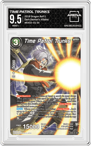 Time Patrol Trunks from the 2018 Dragon Ball S set graded by Arena Club and given an overall grade of 9.5.