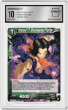 Android 17, Brainwashed Fighter from the 2023 Dragon Ball S set graded by Arena Club and given an overall grade of 10.