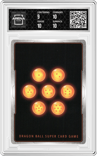 Shocking Regeneration from the 2023 Dragon Ball S set graded by Arena Club and given an overall grade of 9.5.