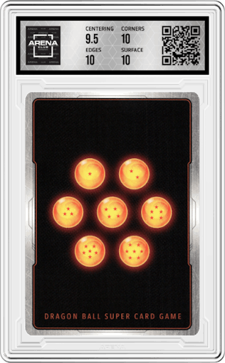 Deadly Clash from the 2023 Dragon Ball S set graded by Arena Club and given an overall grade of 10.