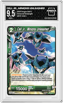 Cell Jr., Minions Unleashed from the 2020 Dragon Ball S set graded by Arena Club and given an overall grade of 9.5.