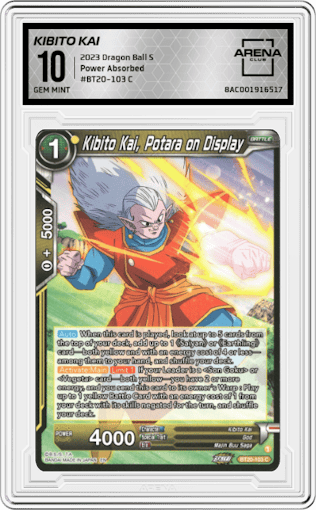 Kibito Kai, Potara on Display from the 2023 Dragon Ball S set graded by Arena Club and given an overall grade of 10.