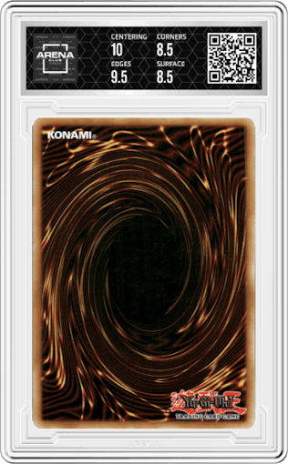 Book of Moon from the 2013 Yu-Gi-Oh! set graded by Arena Club and given an overall grade of 9.