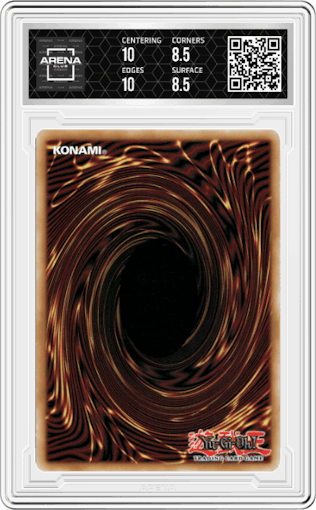 Necro Fusion from the 2019 Yu-Gi-Oh! set graded by Arena Club and given an overall grade of 9.