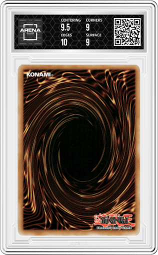 Ojama King from the 2022 Yu-Gi-Oh! set graded by Arena Club and given an overall grade of 9.5.
