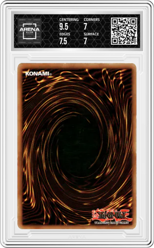 Stop Defense from the 2003 Yu-Gi-Oh! set graded by Arena Club and given an overall grade of 7.5.