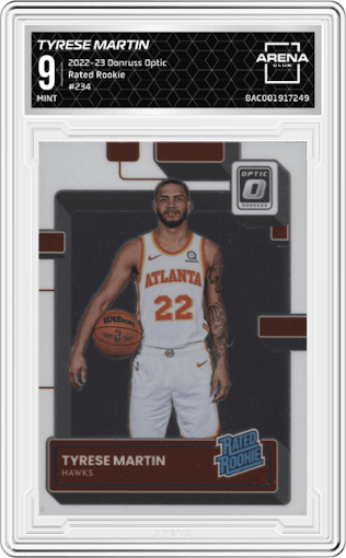 Tyrese Martin from the 2022-23 Panini Donruss Optic  set graded by Arena Club and given an overall grade of 9.