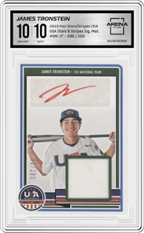 James Tronstein from the 2023 Panini Stars & Stripes USA set graded by Arena Club and given an overall grade of 10.